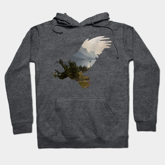 Eagle Landscape Silhouette Hoodie by shellysom91